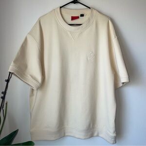 Hugo Cream Short-Sleeve Crewneck Sweatshirt